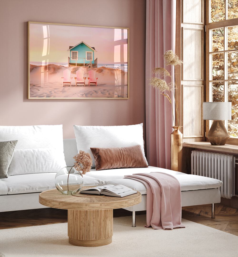 Pastel Beach, Beach Paintings by Philippe Hugonnard, adds serene vibes to any space with tranquil colors.