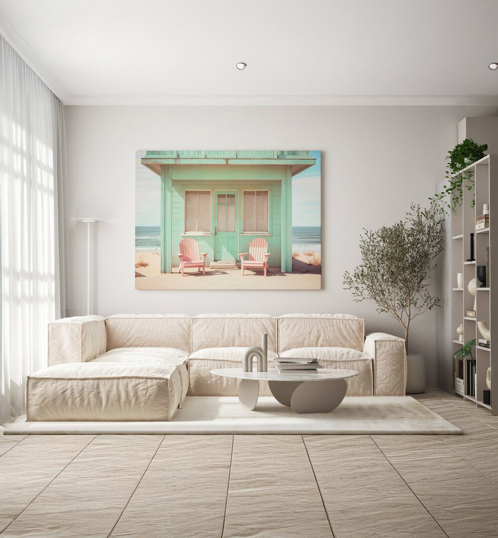 Relax in style with PASTEL PERSPECTIVES, BEACH PAINTINGS showcasing serene coastal vibes in soft hues.