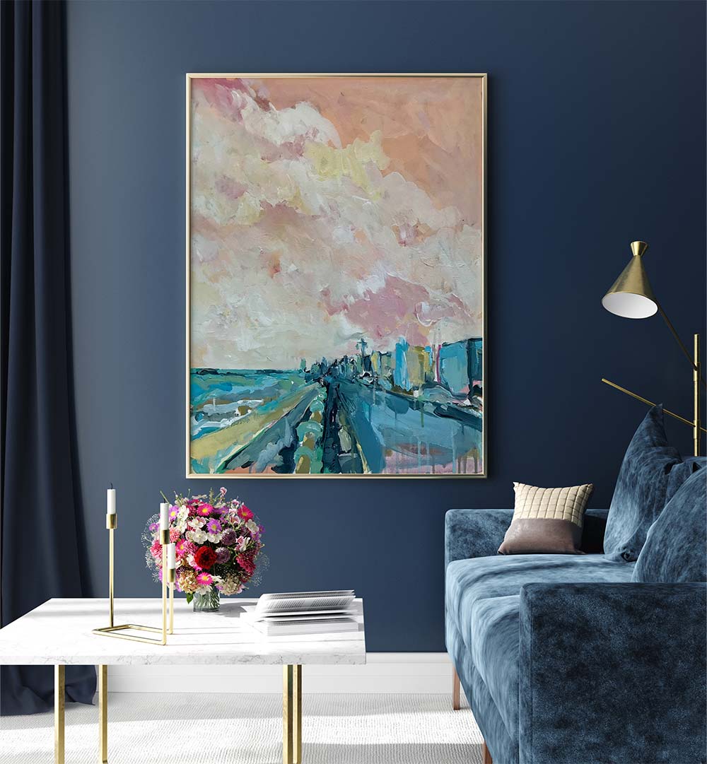 Experience tranquility with PASTEL SKYLINE DRIFT, LANDSCAPE PAINTINGS, perfect for enhancing your living space.