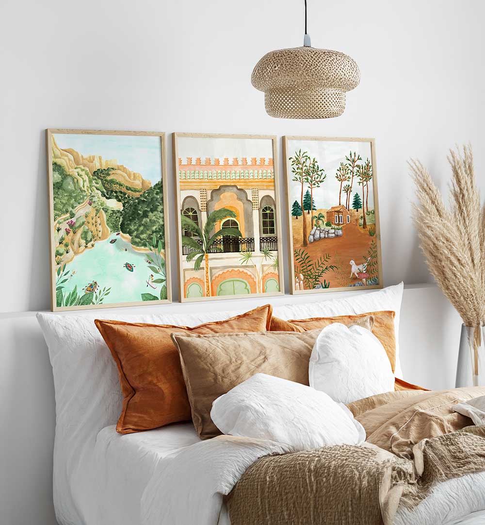 PASTORAL DREAMS SET , SET OF 3 PAINTINGS