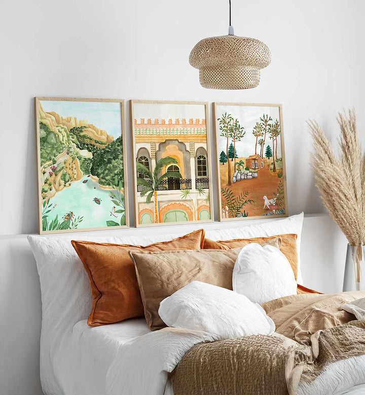 PASTORAL DREAMS SET , SET OF 3 PAINTINGS