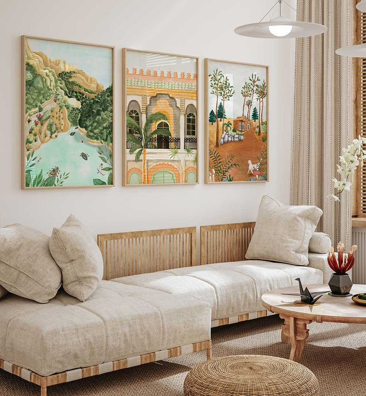 PASTORAL DREAMS SET , SET OF 3 PAINTINGS