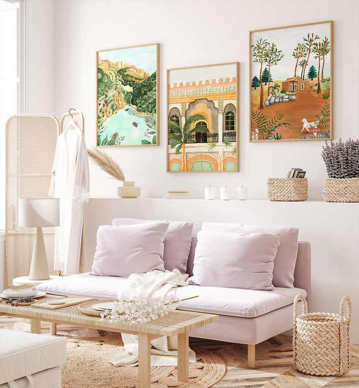 PASTORAL DREAMS SET , SET OF 3 PAINTINGS