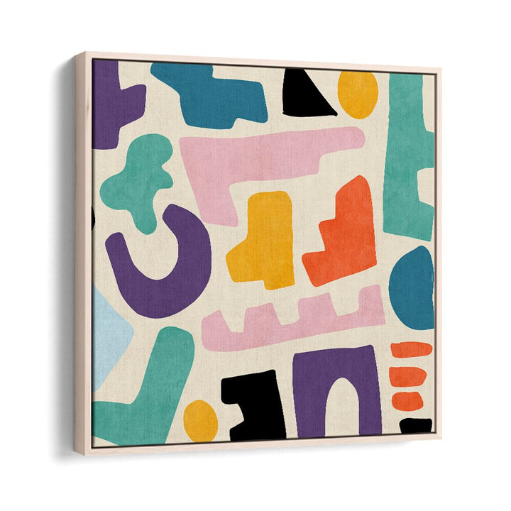 Pattern III Mid Bunt II By Ana Rut Bre Abstract Art Abstract Paintings in Oak Wood Floater Frame