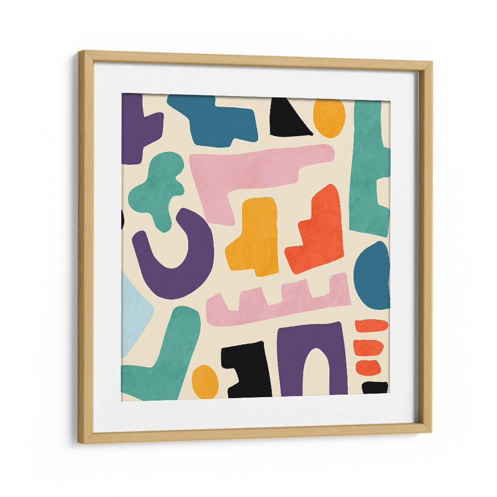 Pattern III Mid Bunt II By Ana Rut Bre Abstract Art Abstract Paintings in Oak Wood Frame With Mount