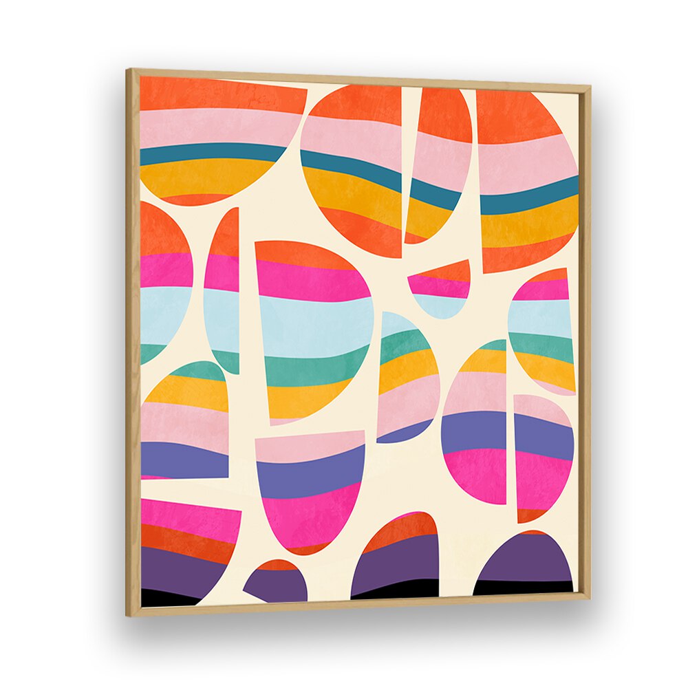 Pattern III Mid Bunt V By Ana Rut Bre Abstract Art Abstract Paintings in Oak Wood Plain Frame