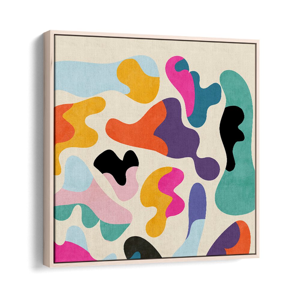 Pattern III Mid Bunt XI By Ana Rut Bre Abstract Art Abstract Paintings in Oak Wood Floater Frame