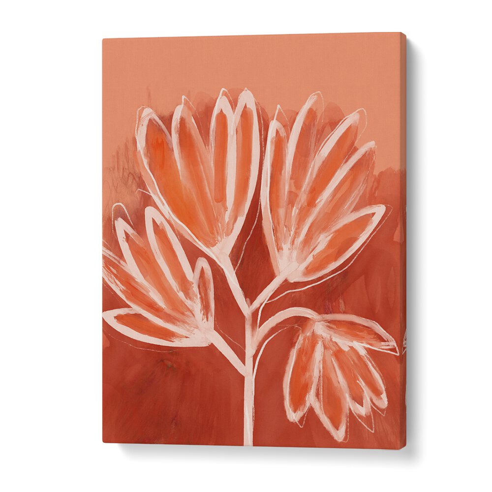 Peachy Flowers By Treechild Botanical Art Prints in Gallery Wrap