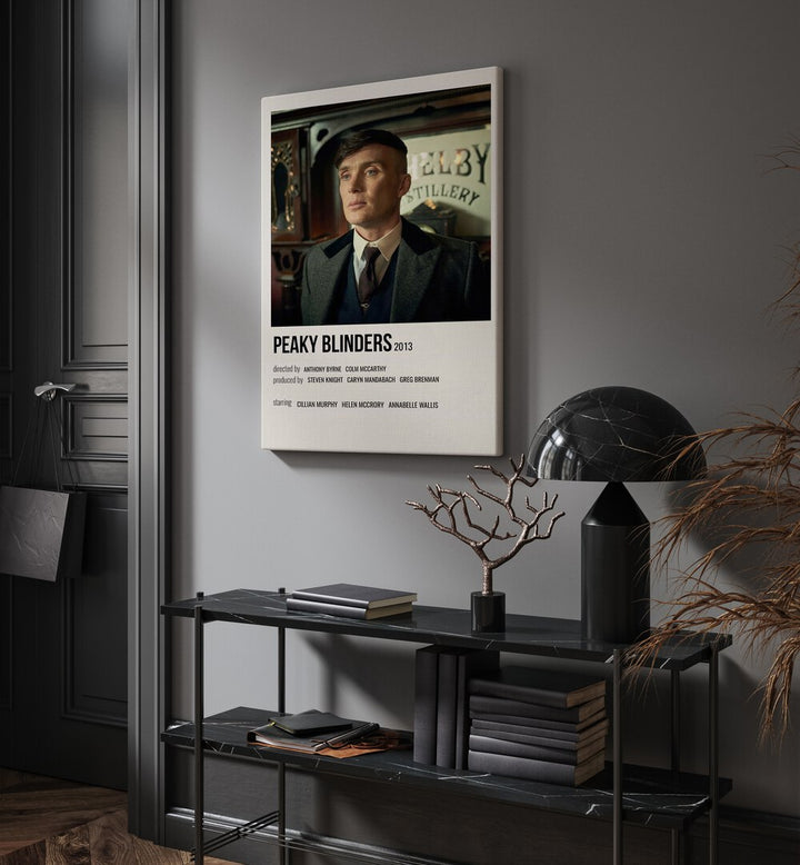 Peaky Blinders 2013 Iv Movie Posters in Gallery Wrap hanging on wall above console table beside door and window