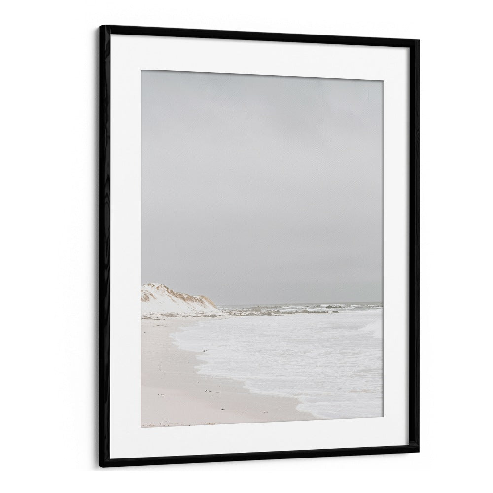 Pearlescent Momentum Beach Prints Coastal Wall Art in Black Frame With Mount