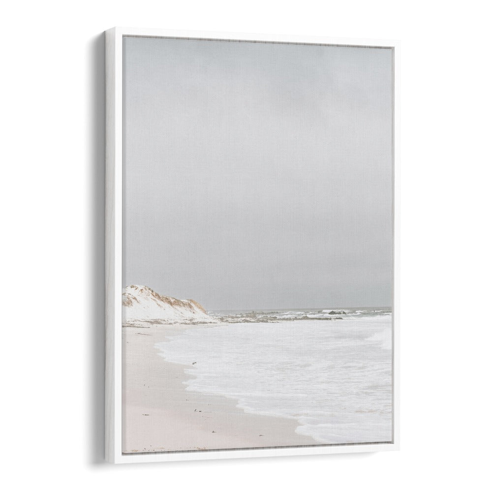 Pearlescent Momentum Beach Prints Coastal Wall Art in White Floater Frame