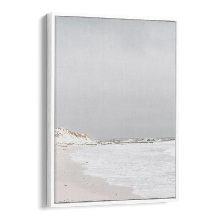 Pearlescent Momentum Beach Prints Coastal Wall Art in White Floater Frame