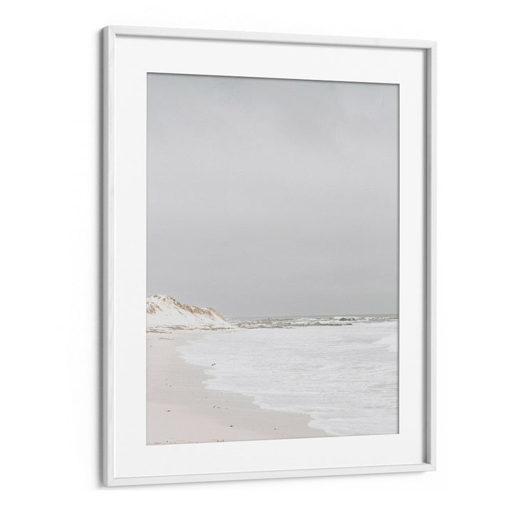 Pearlescent Momentum Beach Prints Coastal Wall Art in White Frame With Mount