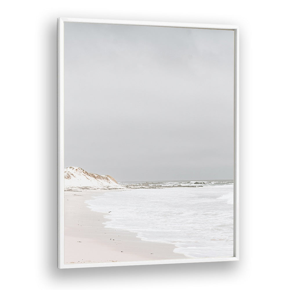 Pearlescent Momentum Beach Prints Coastal Wall Art in White Plain Frame