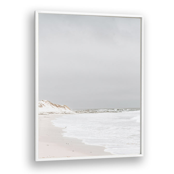 Pearlescent Momentum Beach Prints Coastal Wall Art in White Plain Frame