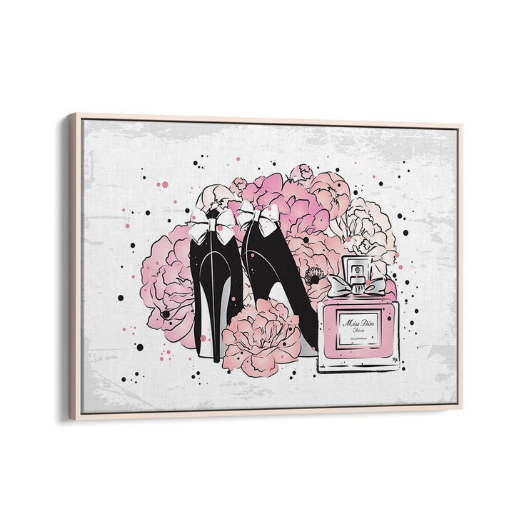 Peony Fashion by Martina Fashion Paintings Fashion Posters in Oak Wood Floater Frame