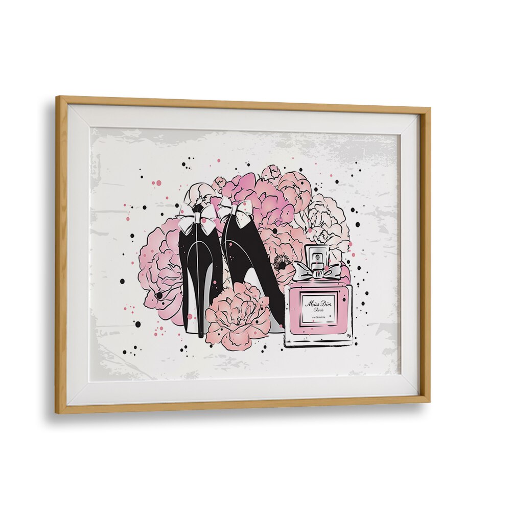 Peony Fashion by Martina Fashion Paintings Fashion Posters in Oak Wood Frame With Mount