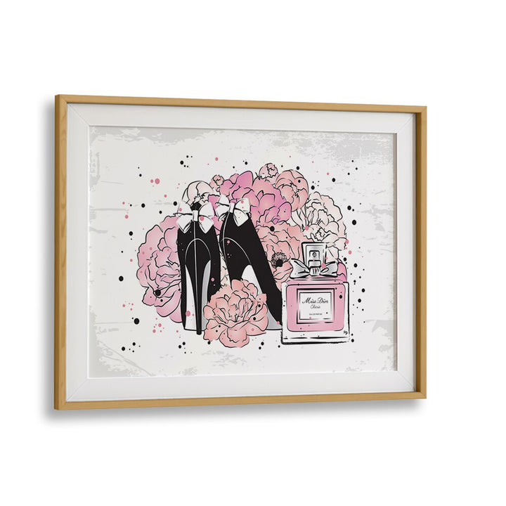 Peony Fashion by Martina Fashion Paintings Fashion Posters in Oak Wood Frame With Mount