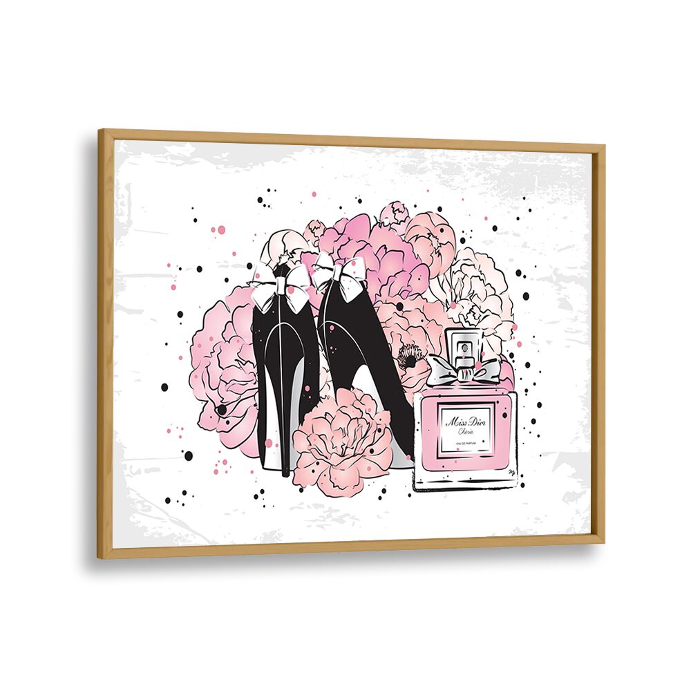 Peony Fashion by Martina Fashion Paintings Fashion Posters in Oak Wood Plain Frame