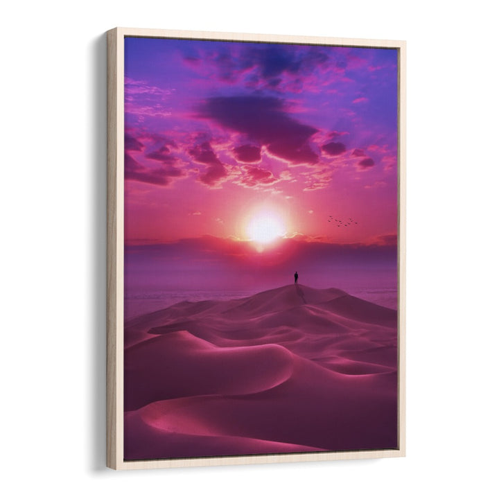 Perfect Sunrise by Ritvik Takkar Surrealism in Oak Wood Floater Frame