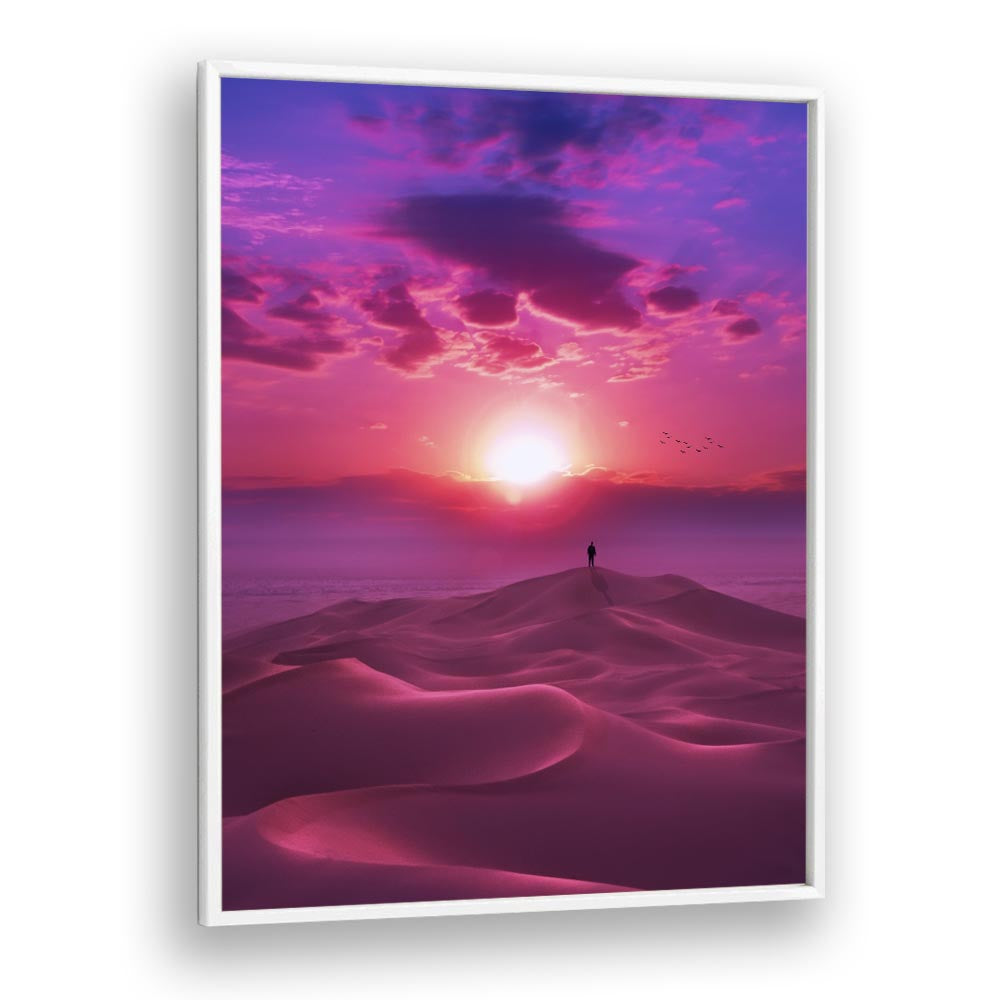 Perfect Sunrise by Ritvik Takkar Surrealism in White Plain Frame