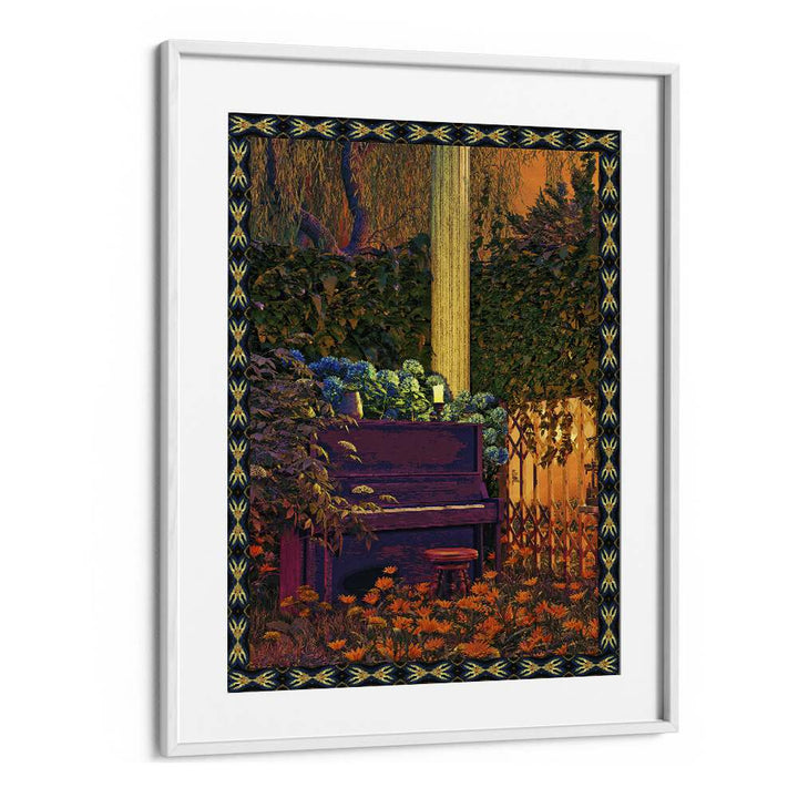 Piano In Forest By Cosmo Zach Surreal Art Prints Surrealism in White Frame With Mount