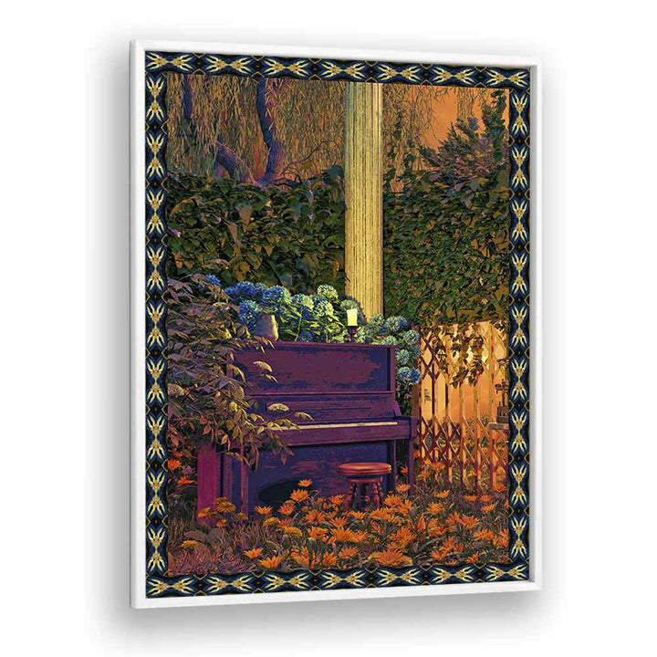 Piano In Forest By Cosmo Zach Surreal Art Prints Surrealism in White Plain Frame