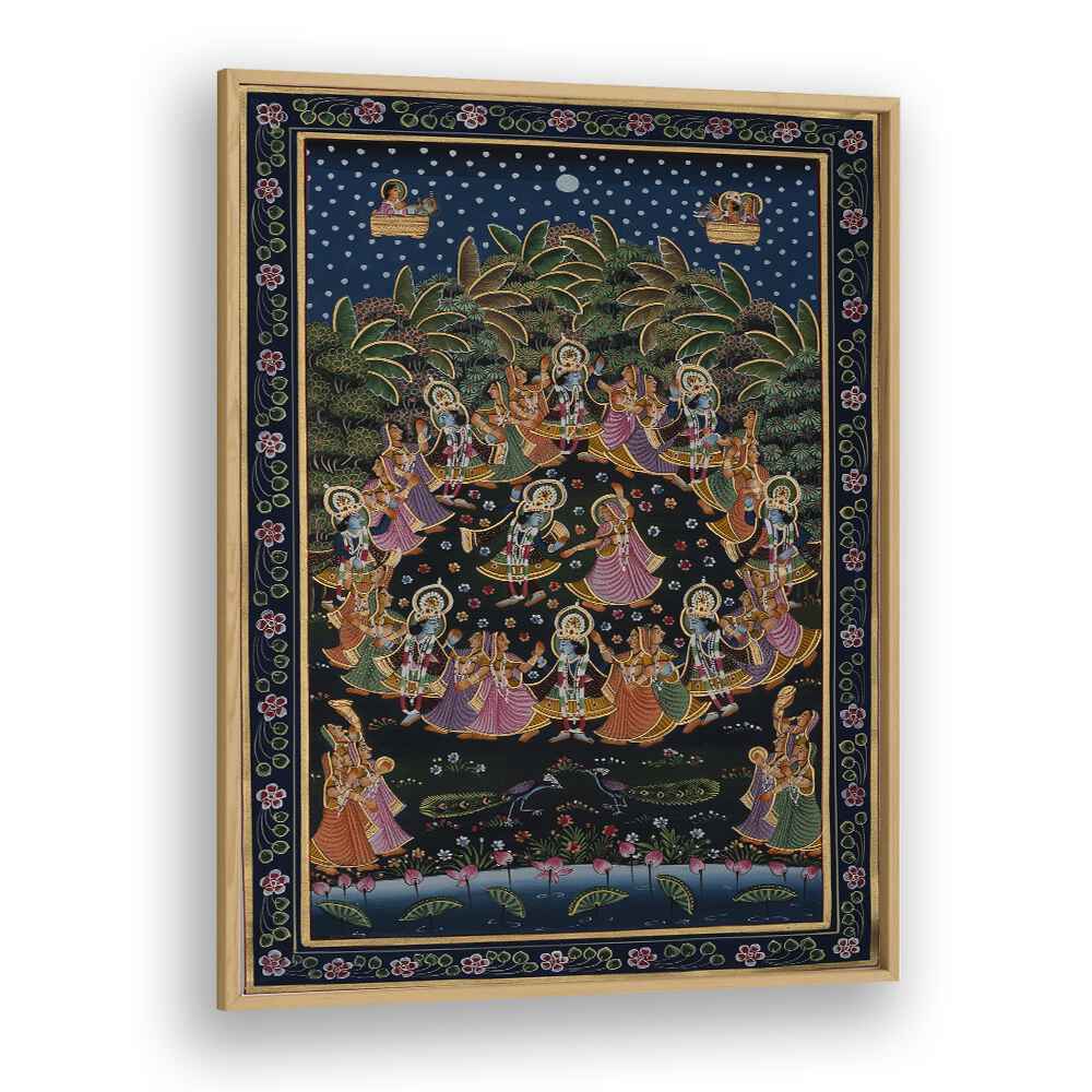 Pichwai Paintings VIII Indian Art Painting in Oak Wood Plain Frame