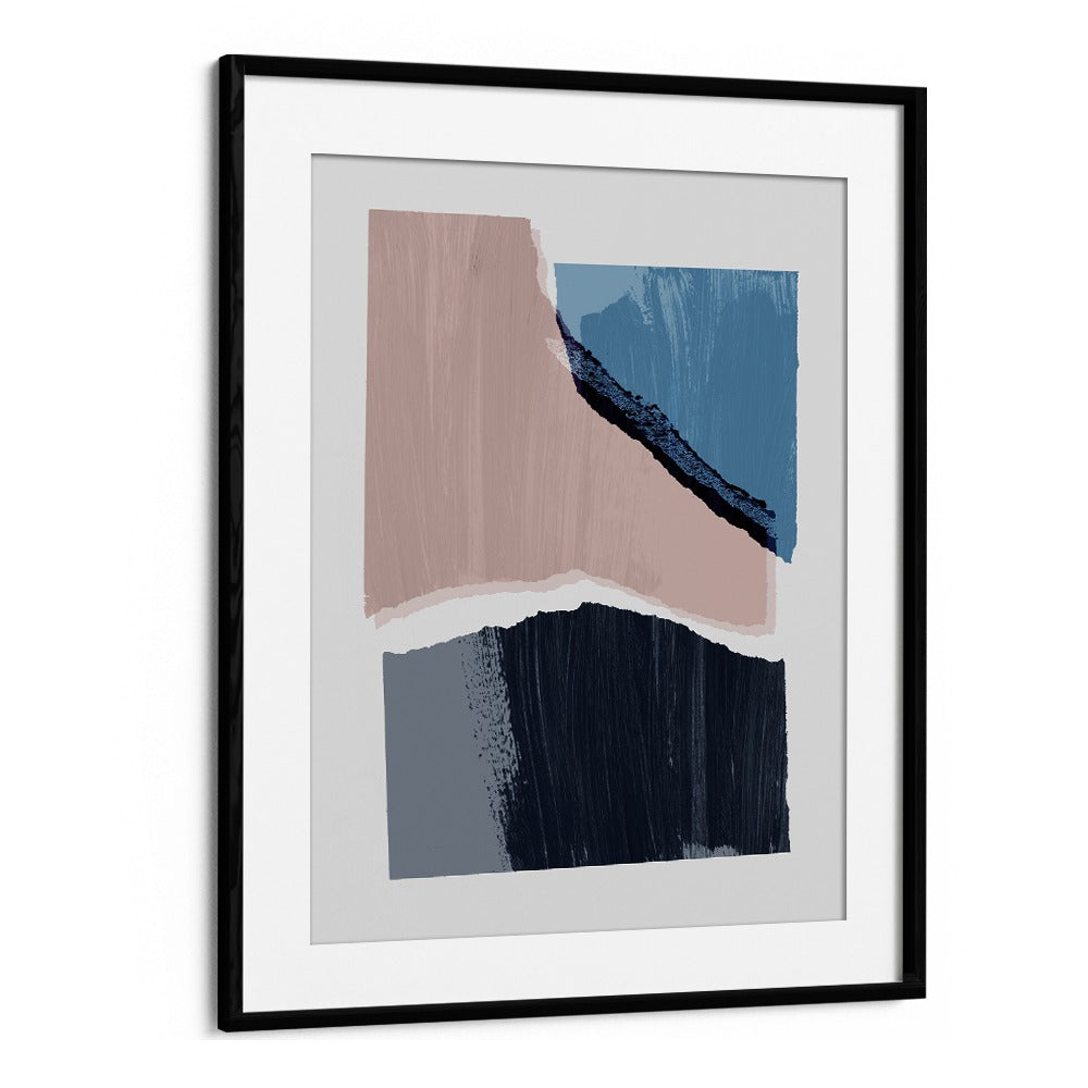 Pieces I By Mareike Bohmer Abstract Art Abstract Paintings in Black Frame With Mount