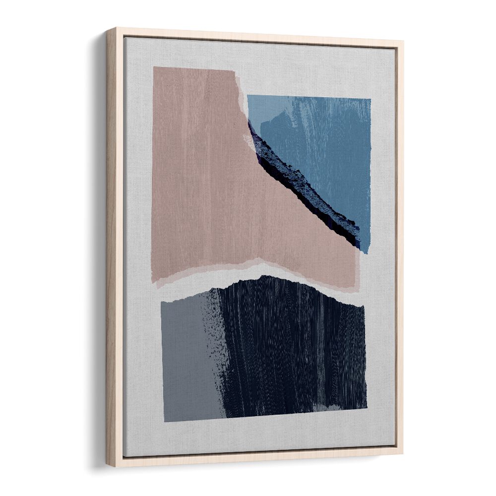 Pieces I By Mareike Bohmer Abstract Art Abstract Paintings in Oak Wood Floater Frame