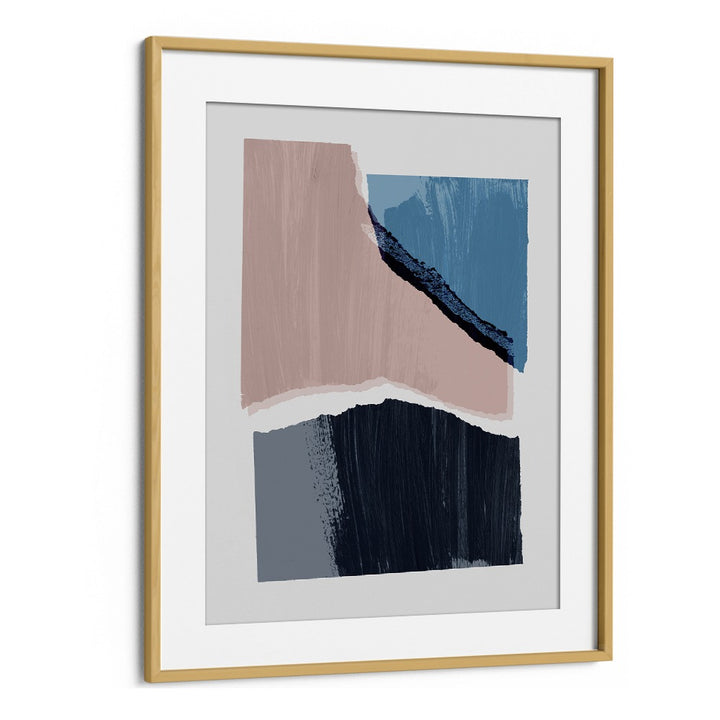 Pieces I By Mareike Bohmer Abstract Art Abstract Paintings in Oak Wood Frame With Mount