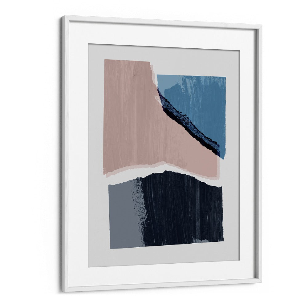 Pieces I By Mareike Bohmer Abstract Art Abstract Paintings in White Frame With Mount