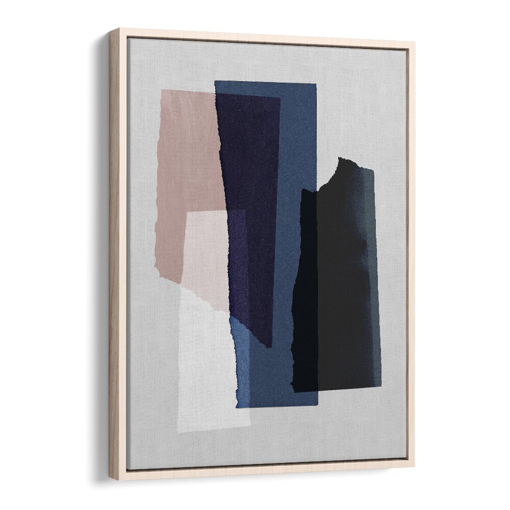 Pieces III By Mareike Bohmer Abstract Art Abstract Paintings in Oak Wood Floater Frame