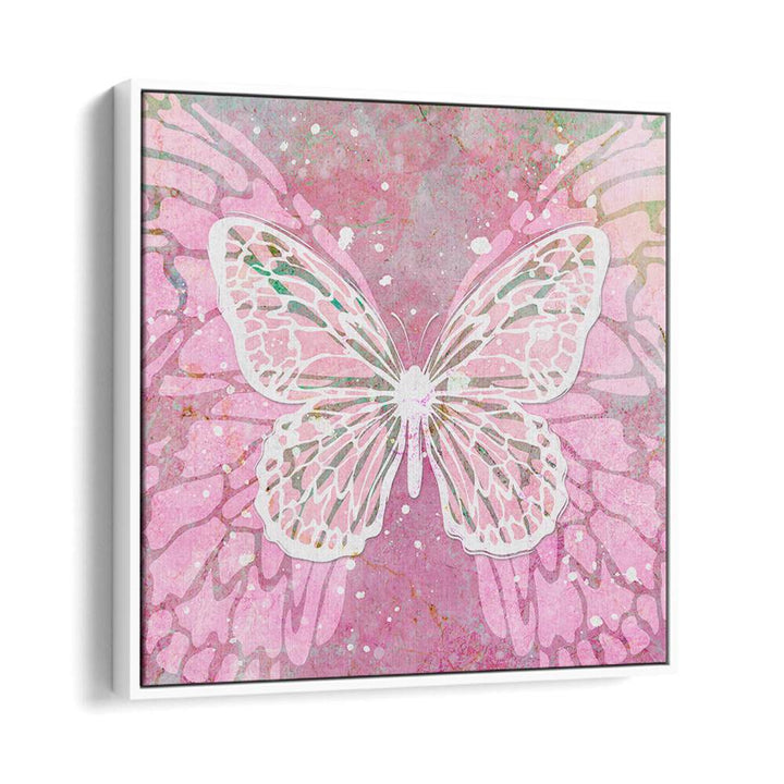 Pink Butterfly by Martina Fashion Paintings Fashion Posters in White Floater Frame