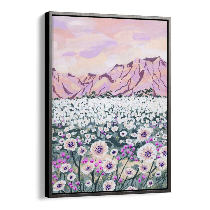 Pink Desert By Sarah Gesek Landscape Art Prints in Black Floater Frame