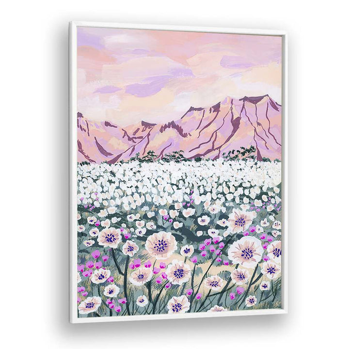 Pink Desert By Sarah Gesek Landscape Art Prints in White Plain Frame