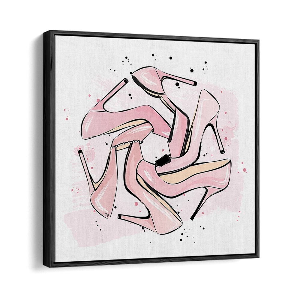 Pink Heels by Martina Fashion Paintings Fashion Posters in Black Floater Frame