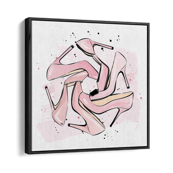 Pink Heels by Martina Fashion Paintings Fashion Posters in Black Floater Frame