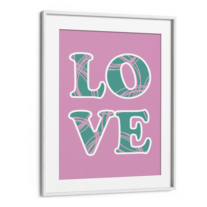 Pink Love by Martina Fashion Paintings Fashion Posters in White Frame With Mount