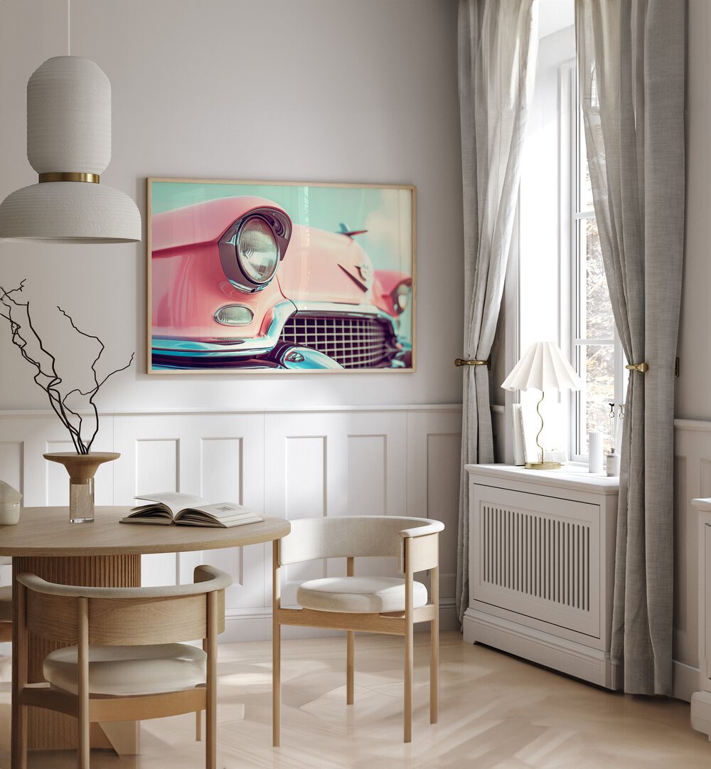 Stylish PINK CLASSIC CAR , CAR POSTERS by Philippe Hugonnard, perfect for automotive enthusiasts and collectors.