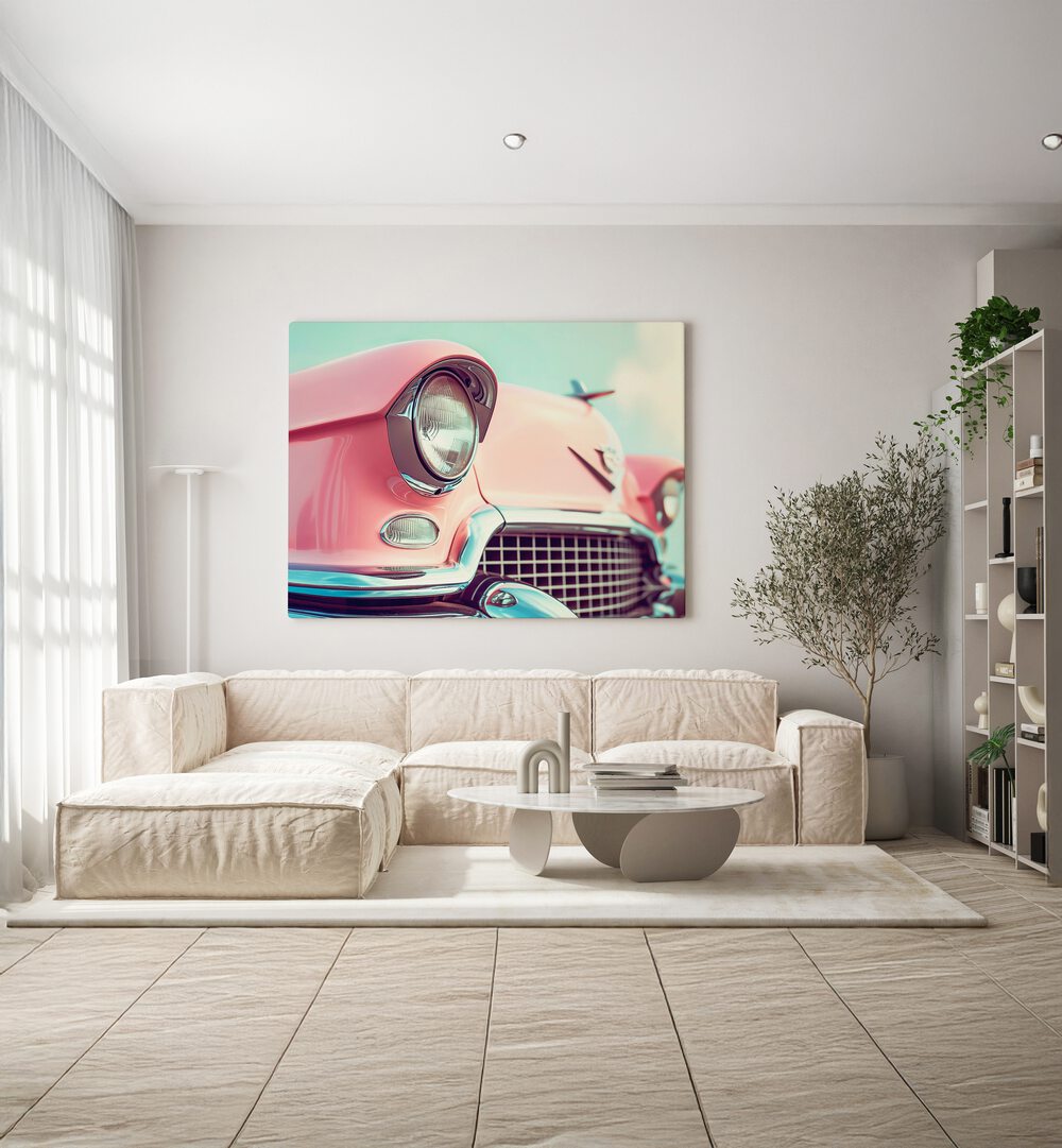 Stylish PINK CLASSIC CAR poster by Philippe Hugonnard, perfect for auto enthusiasts and collectors.