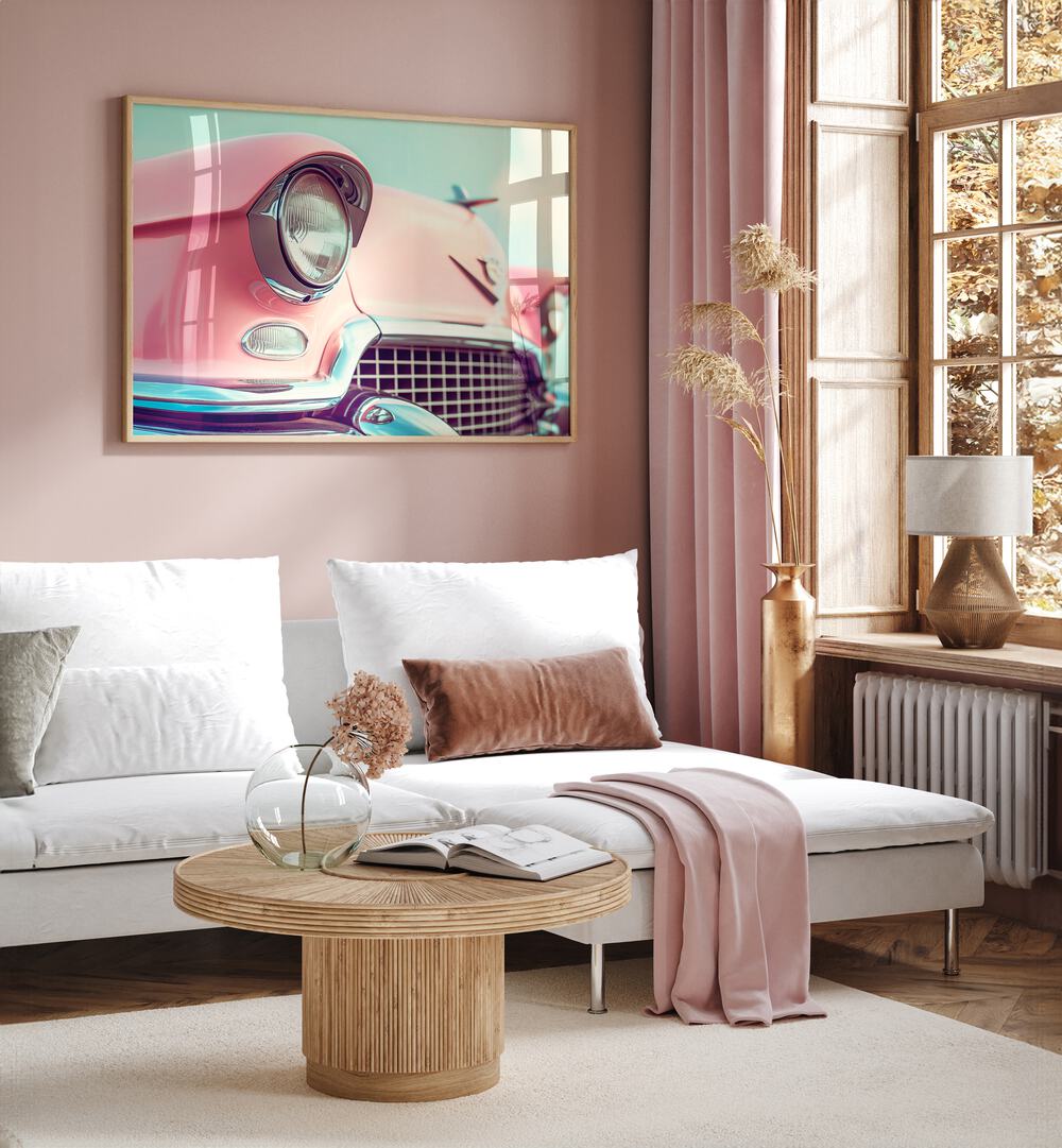 Elegant PINK CLASSIC CAR, CAR POSTERS by Philippe Hugonnard, perfect for automotive enthusiasts and home decor.