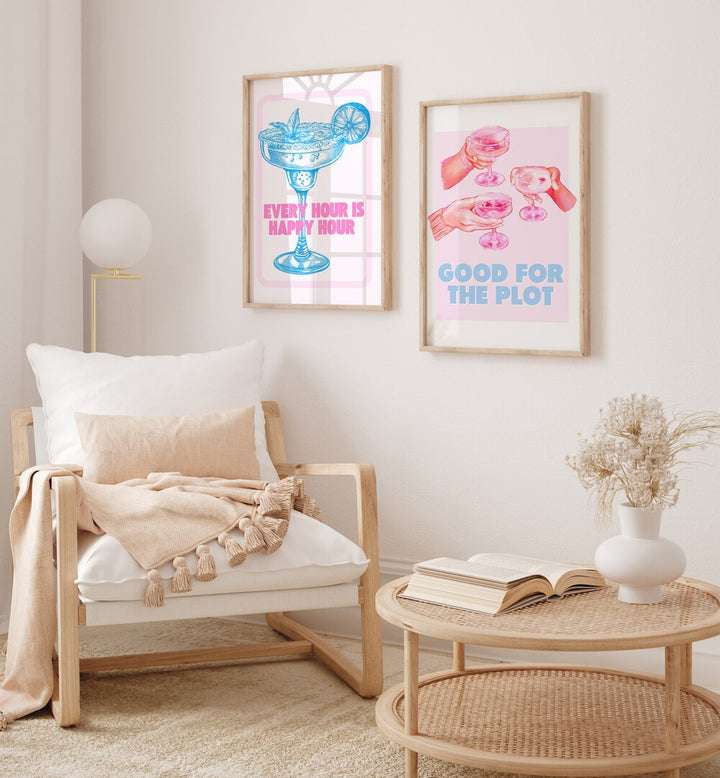 gallerywall painting - PINK DORM SET GALLERY WALL by Asianmonk