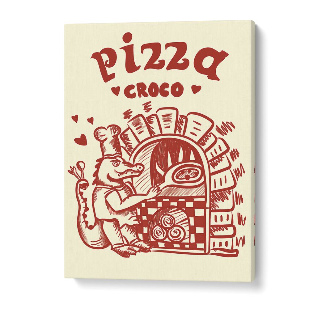 Pizza Croco by Studio Dolci Kitchen Posters in Gallery Wrap