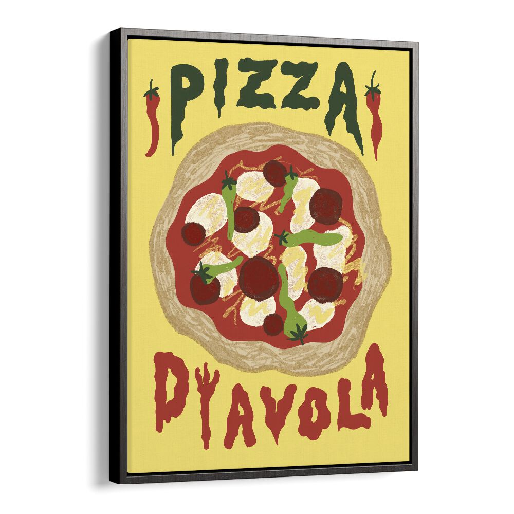 Pizza Dyavola by Studio Dolci Kitchen Posters in Black Floater Frame