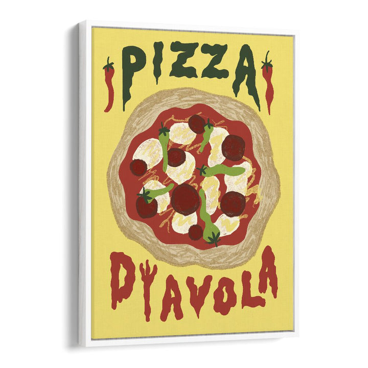 Pizza Dyavola by Studio Dolci Kitchen Posters in White Floater Frame