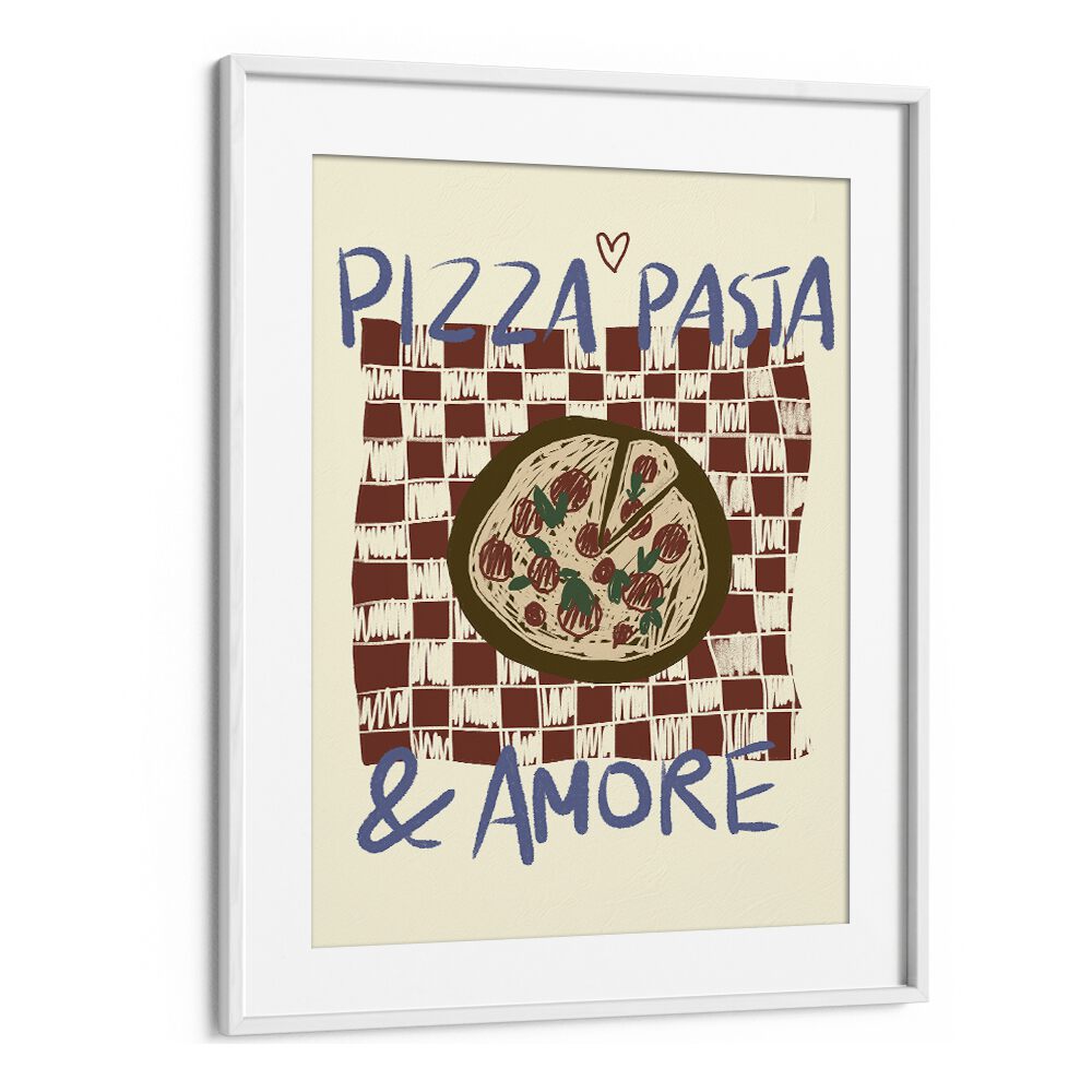 Pizza Pasta by Studio Dolci Kitchen Posters in White Frame With Mount