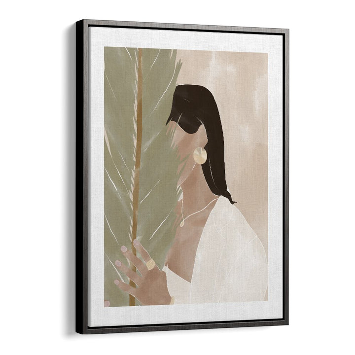 Plant Mom By Ivy Green Women Illustration Paintings in Black Floater Frame