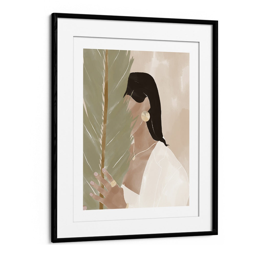 Plant Mom By Ivy Green Women Illustration Paintings in Black Frame With Mount