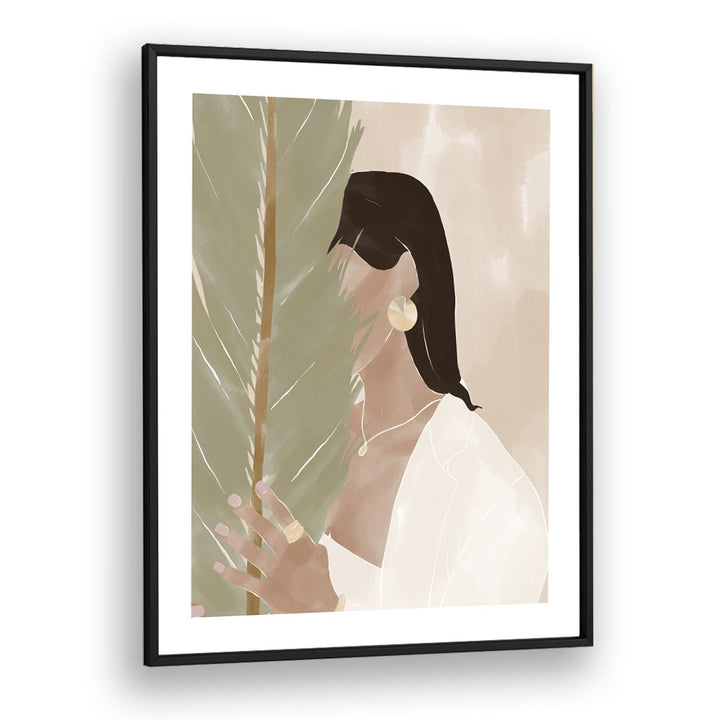 Plant Mom By Ivy Green Women Illustration Paintings in Black Plain Frame